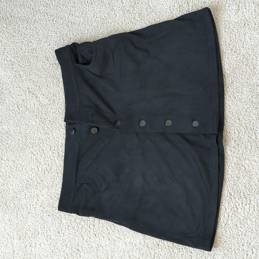 Express Suede Black Mini Skirt